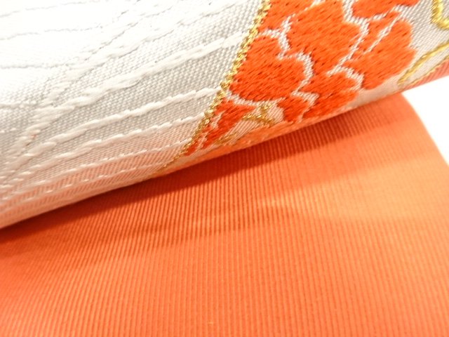  アンティーク　短冊に花模様織り出し名古屋帯（着用可）